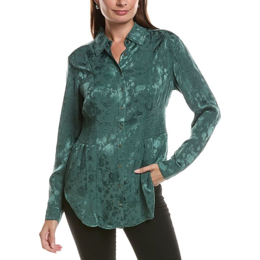 Xcvi Womens Senneca Blouse, Blue